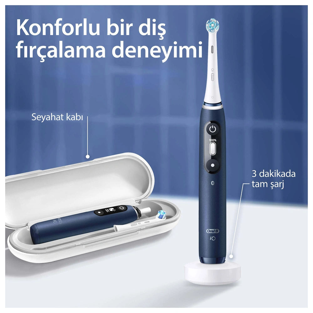 Oral B iO 7 Şarjlı Diş Fırçası Lacivert görseli 5