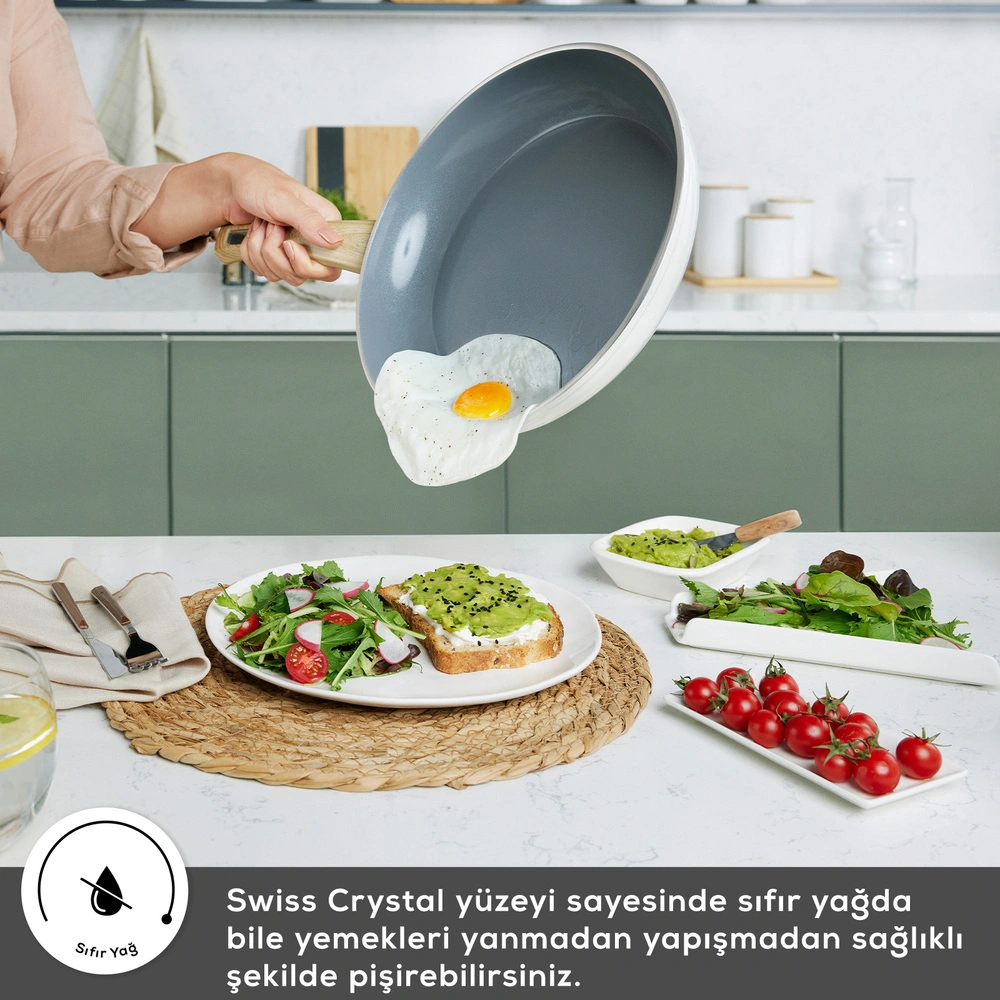 Karaca x Refika Swiss Crystal  Tava 26 cm Creamy görseli 4