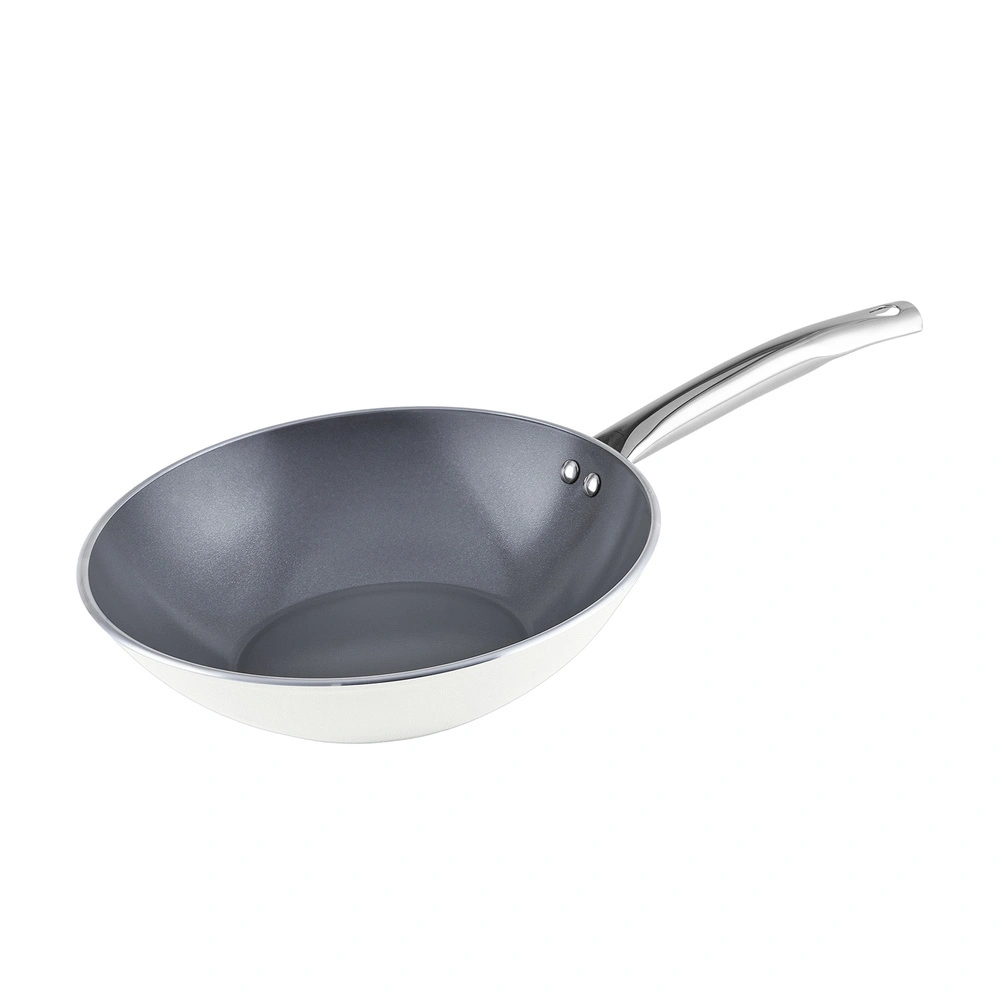 Karaca x Refika Swiss Crystal Creamy Metal Wok Tava 28 Cm görseli 1