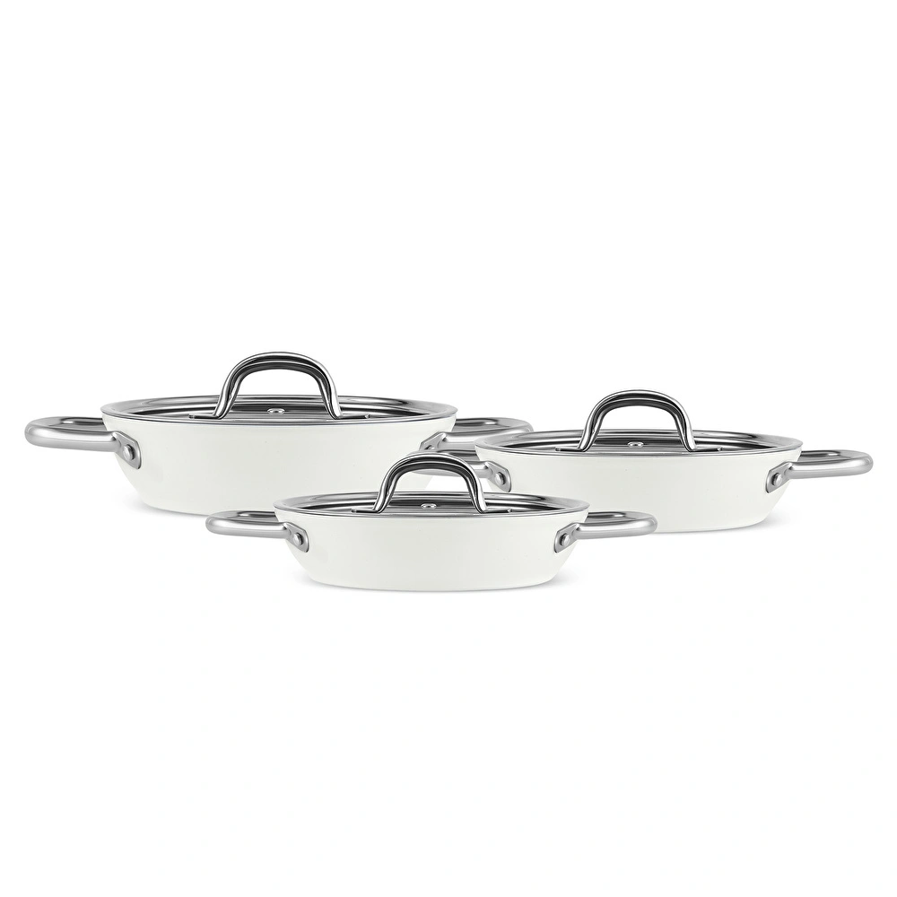 Karaca x Refika Swiss Crystal Creamy Metal 6 Parça Sahan Set Krem görseli 1