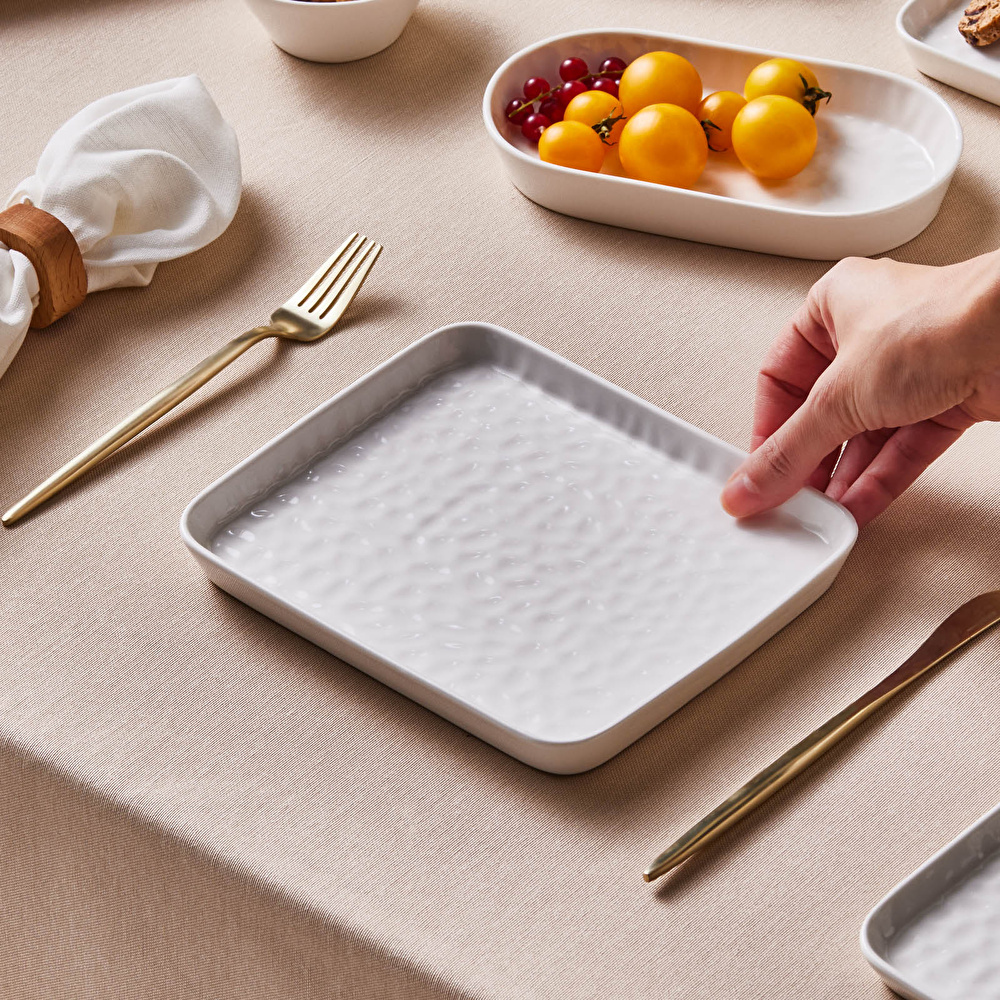 Karaca x Refika Bembeyaz Pasta Tabağı 19 cm görseli 4