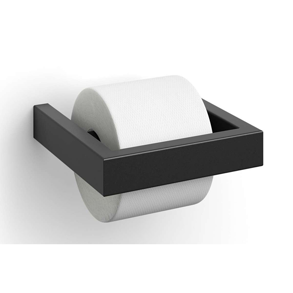 Zack Linea Tuvalet Kağıt Tutucu 14,7 cm x 3 cm x 15,2 cm Siyah görseli 2