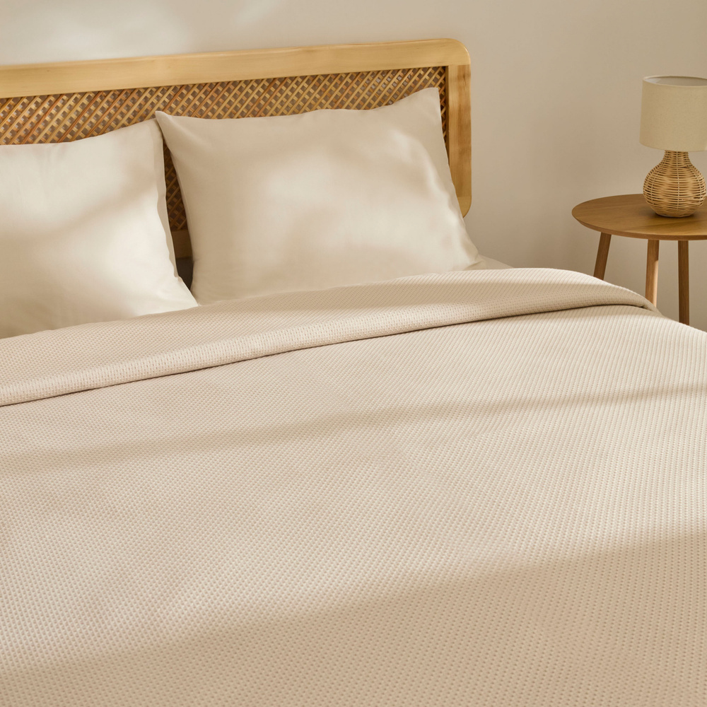 Kaşmir Home Nora %100 Pamuk Çift Kişilik Pike Bej görseli 4