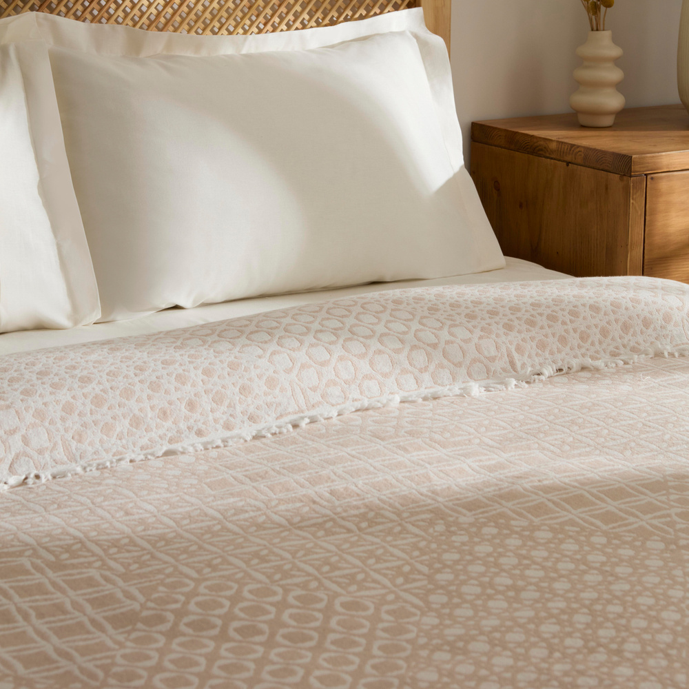 Kaşmir Home Flavo Çift Kişilik Jakar Muslin Pike Bej  görseli 4