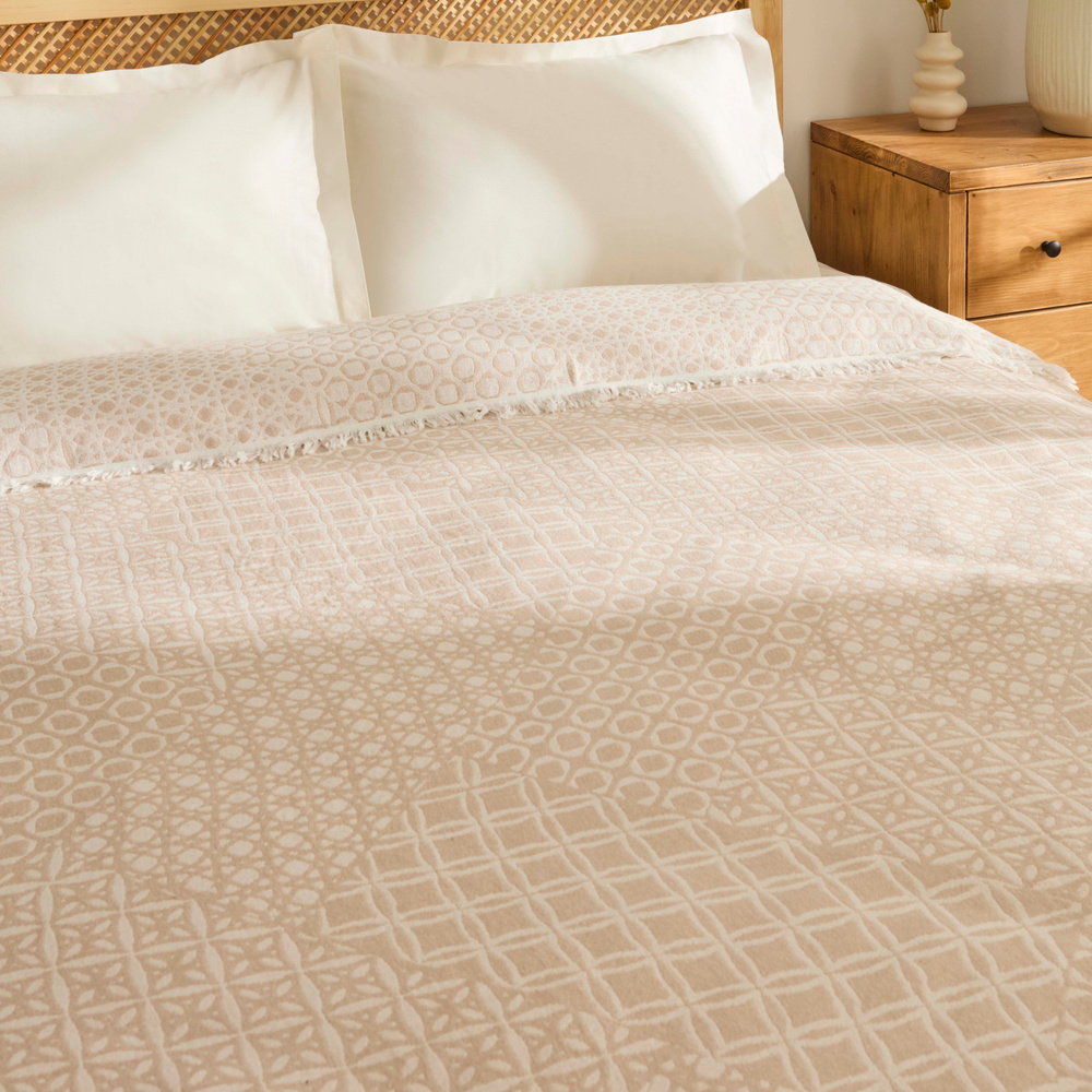 Kaşmir Home Flavo Çift Kişilik Jakar Muslin Pike Bej  görseli 6