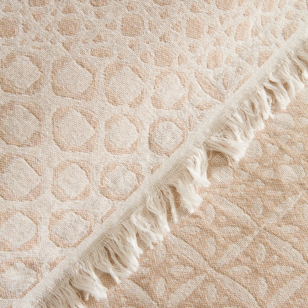 Kaşmir Home Flavo Çift Kişilik Jakar Muslin Pike Bej  görseli 8