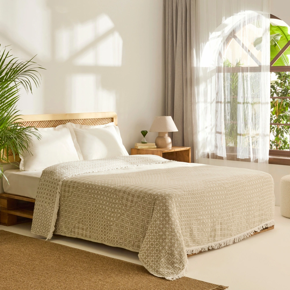 Kaşmir Home Flavo Çift Kişilik Muslin Pike Çağla  görseli 2
