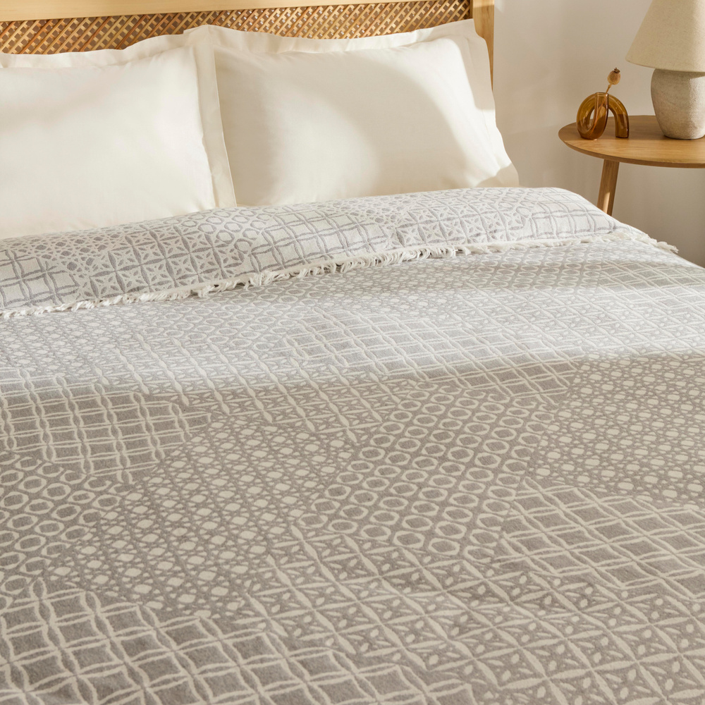 Kaşmir Home Flavo Çift Kişilik Jakar Muslin Pike Gri görseli 4