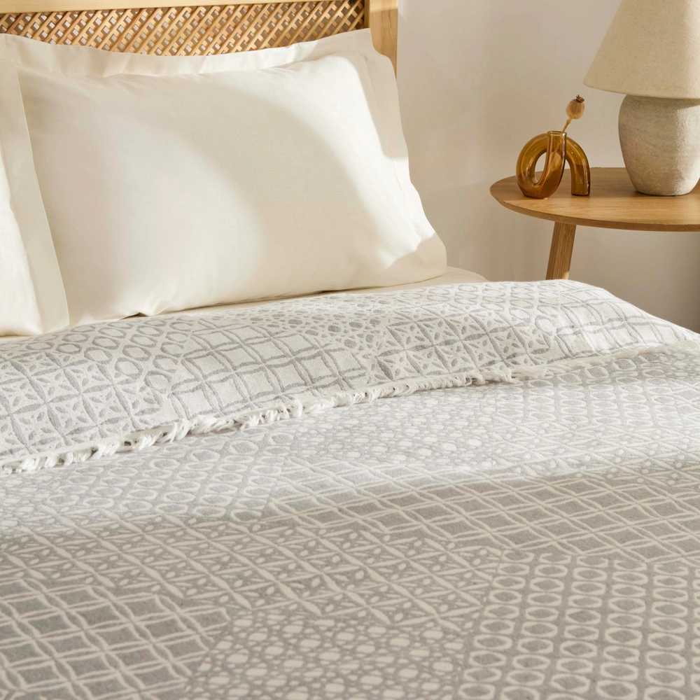 Kaşmir Home Flavo Çift Kişilik Jakar Muslin Pike Gri görseli 6