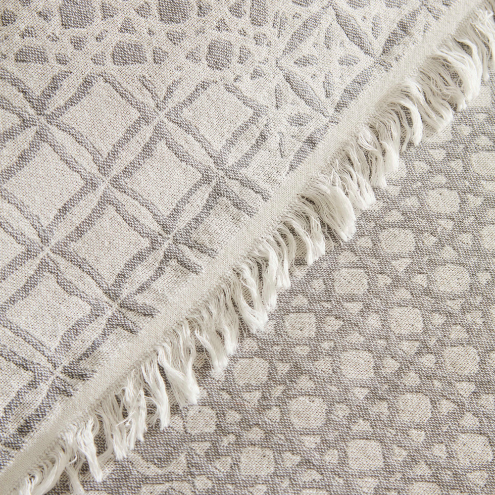 Kaşmir Home Flavo Çift Kişilik Jakar Muslin Pike Gri görseli 8