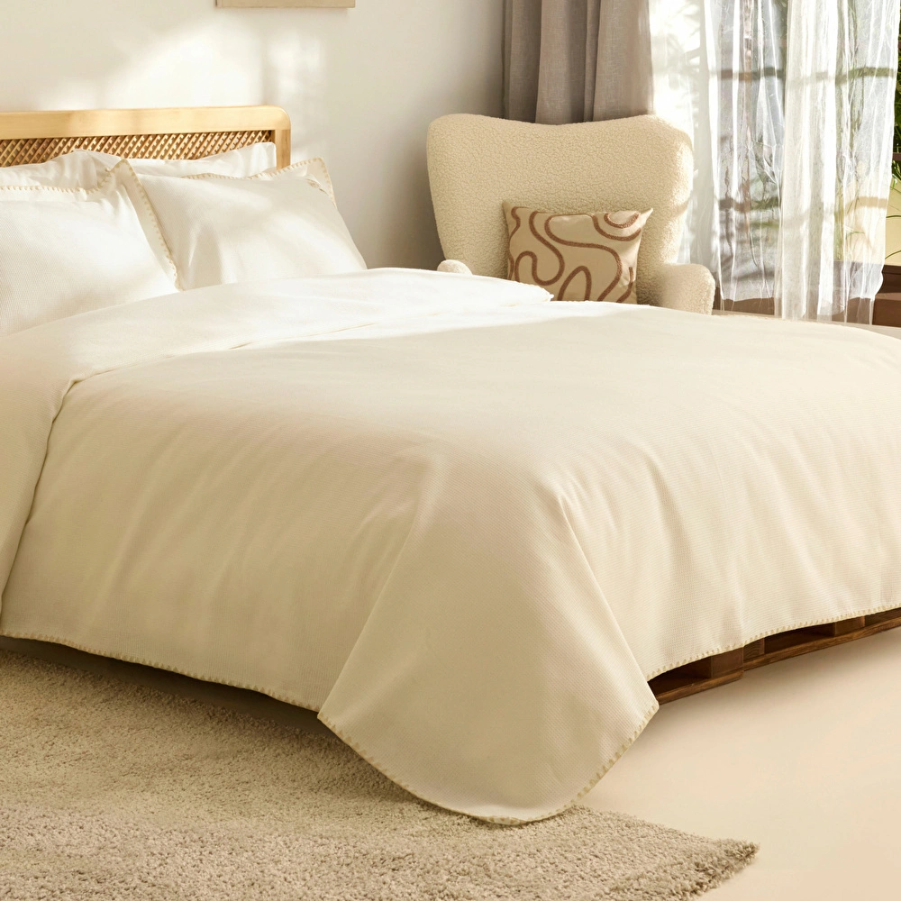 Kaşmir Home Liana Çift Kişilik Pike Takımı Offwhite  görseli 3