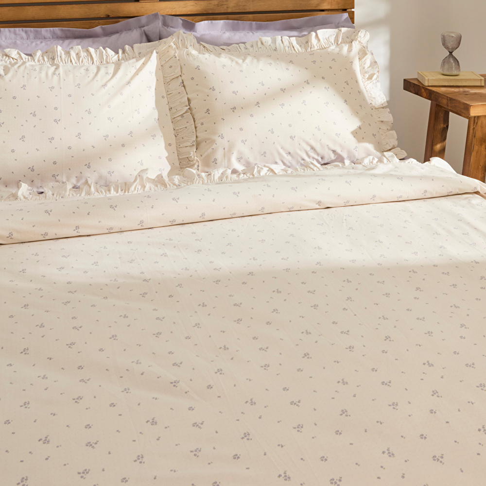 Kaşmir Home Alesya %100 Pamuk Çift Kişilik Nevresim Takım Lila görseli 6