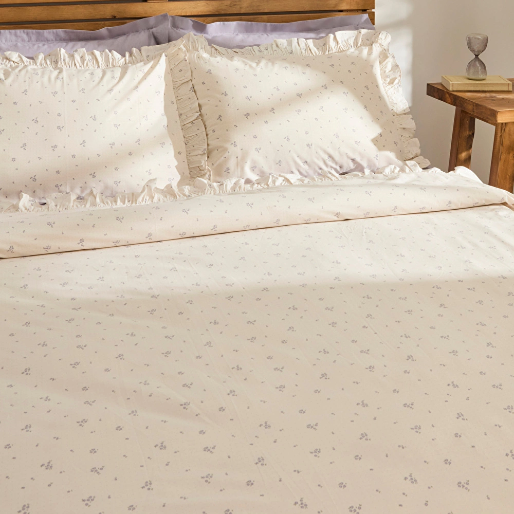 Kaşmir Home Alesya %100 Pamuk Tek Kişilik Nevresim Takımı Lila görseli 4