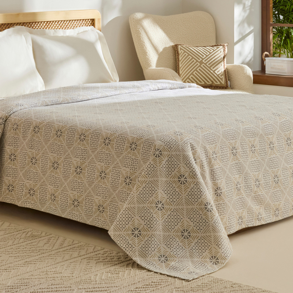 Kaşmir Home Asta %100 Pamuk Çift Kişilik Pike Gri görseli 3