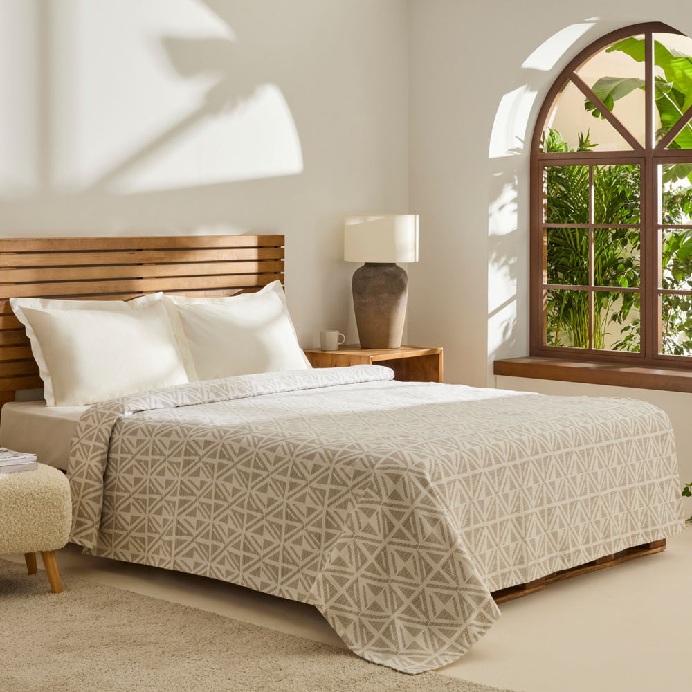 Kaşmir Home Ida %100 Pamuk Tek Kişilik Pike Vizon  görseli 2