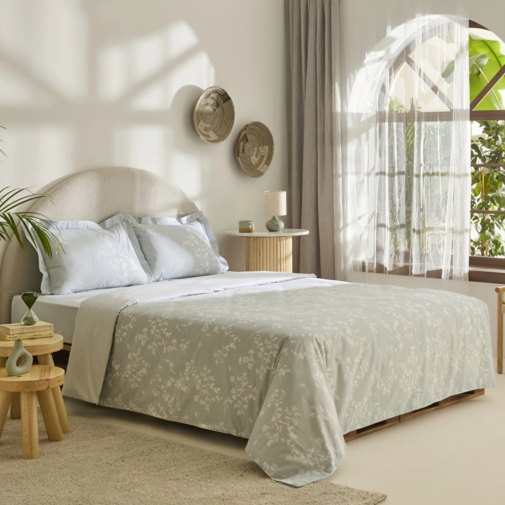 Kaşmir Home Fancy %100 Pamuk Çift Kişilik Nevresim Takımı Mint  görseli 2