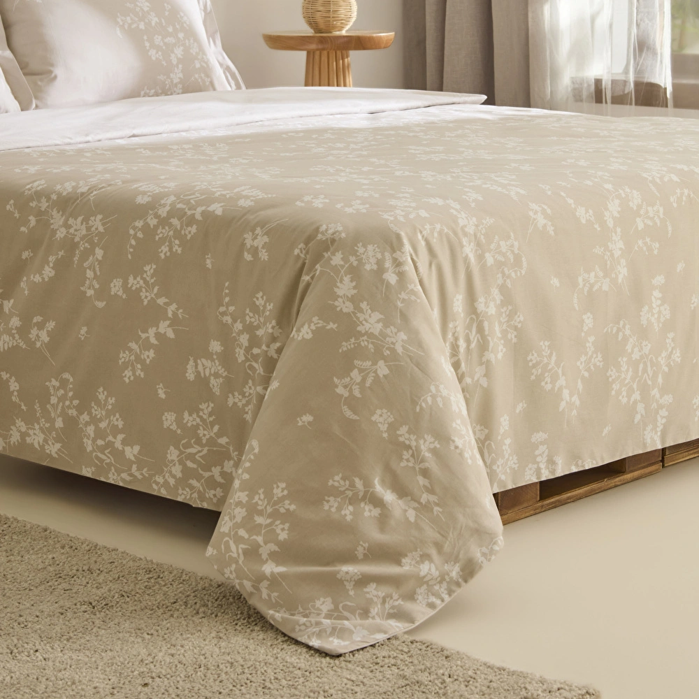 Kaşmir Home Fancy %100 Pamuk Çift Kişilik Nevresim Takımı Bej  görseli 3