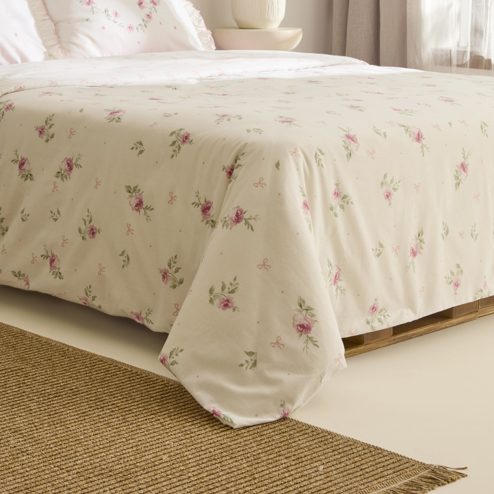 Kaşmir Home Pure Lov %100 Pamuk Çift Kişilik Nevresim Takımı Rose  görseli 3