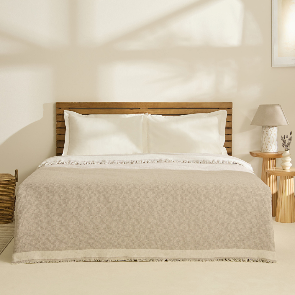 Kaşmir Home Frida Çift Kişilik Pike Bej görseli 7