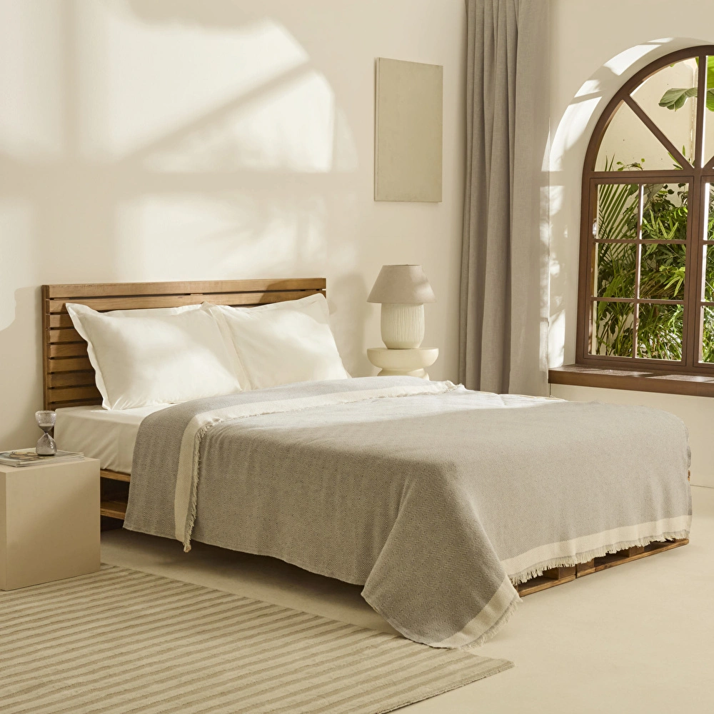 Kaşmir Home Frida Çift Kişilik Pike Gri görseli 1