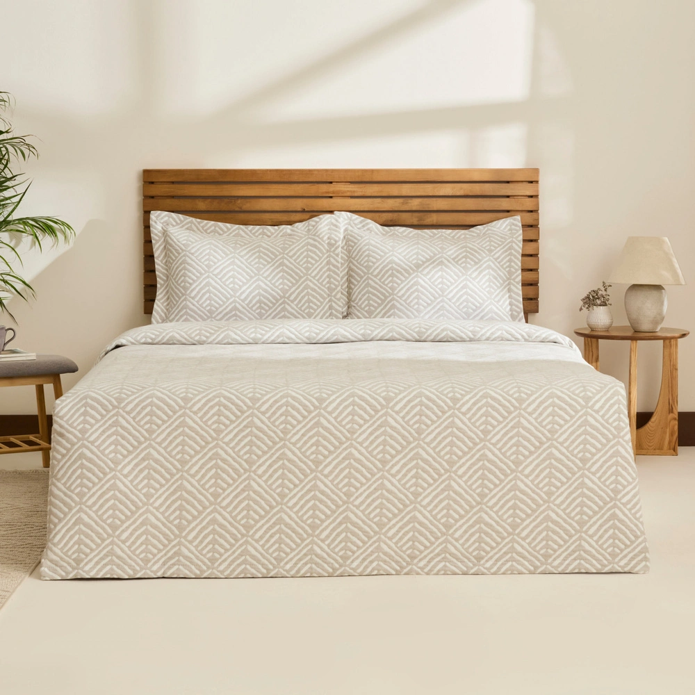 Kaşmir Home Space Çift Kişilik Yatak Örtüsü Takımı Gri  görseli 1