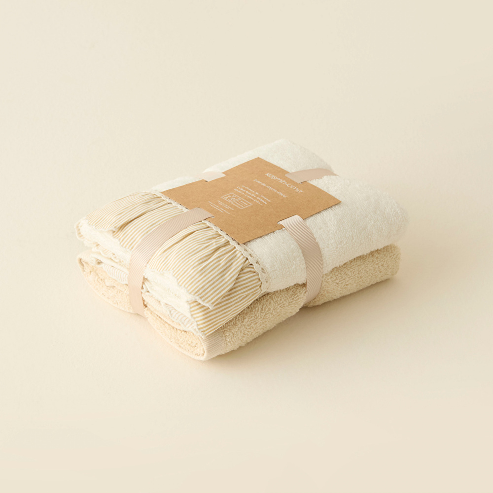 Kaşmir Home Liv 2'li Yüz Havlusu Set Offwhite görseli 4