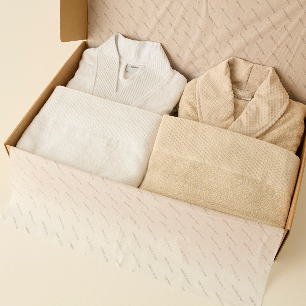 Kaşmir Home Pery 6 Parça Aile Banyo Seti Offwhite-Bej görseli 6