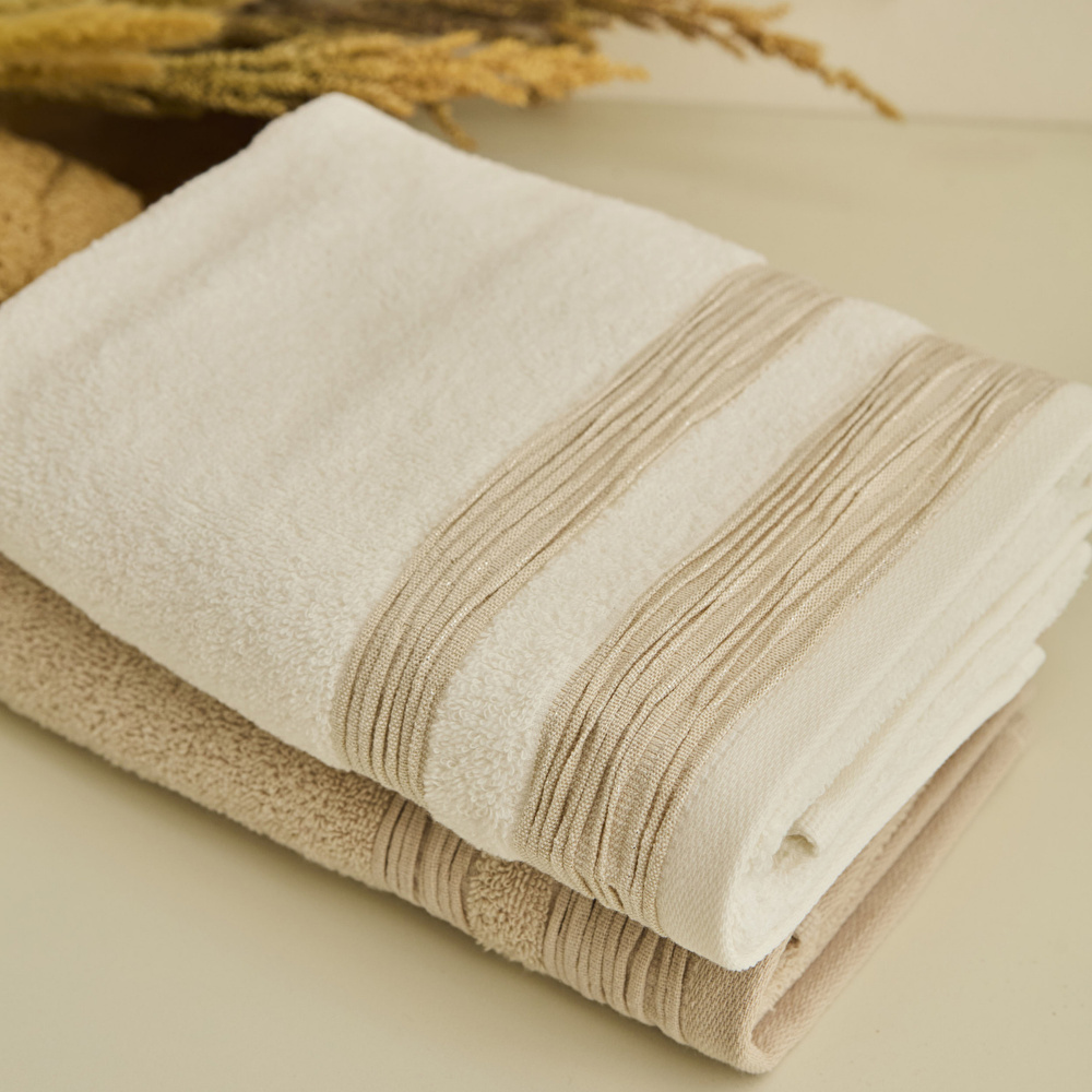 Kaşmir Home Elin 6 Parça Aile Banyo Seti Offwhite-Bej görseli 2