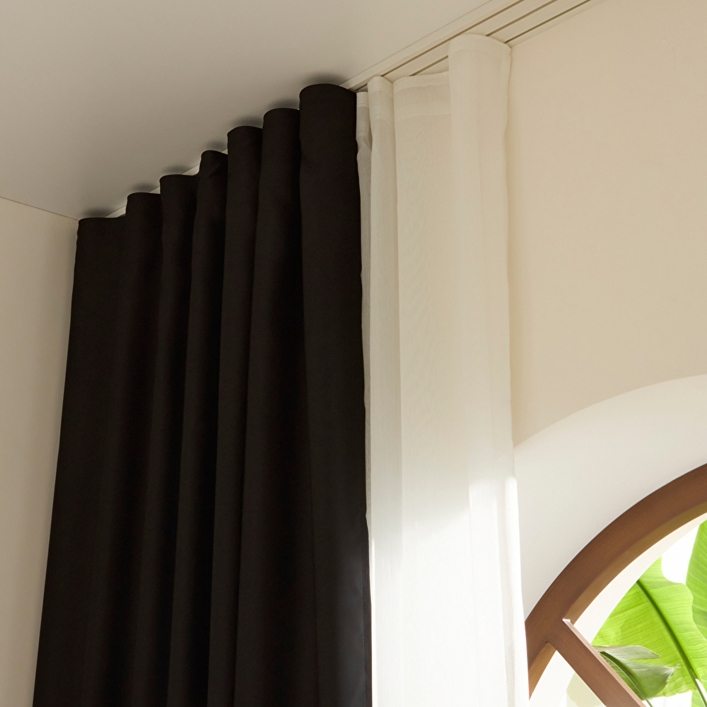 Kaşmir Home Harper Star Blackout Siyah Perde 150x270 cm görseli 4