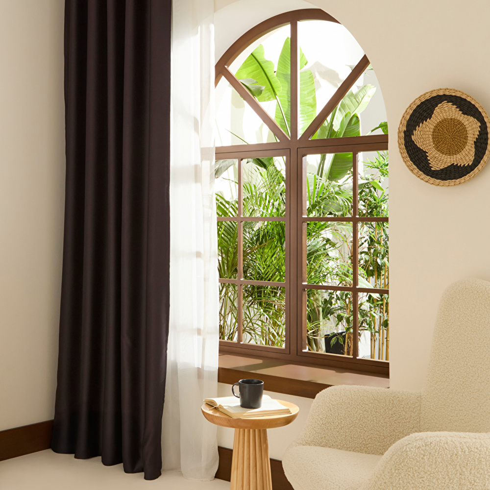 Kaşmir Home Harper Star Blackout Koyu Gri Perde 150x270 cm görseli 3