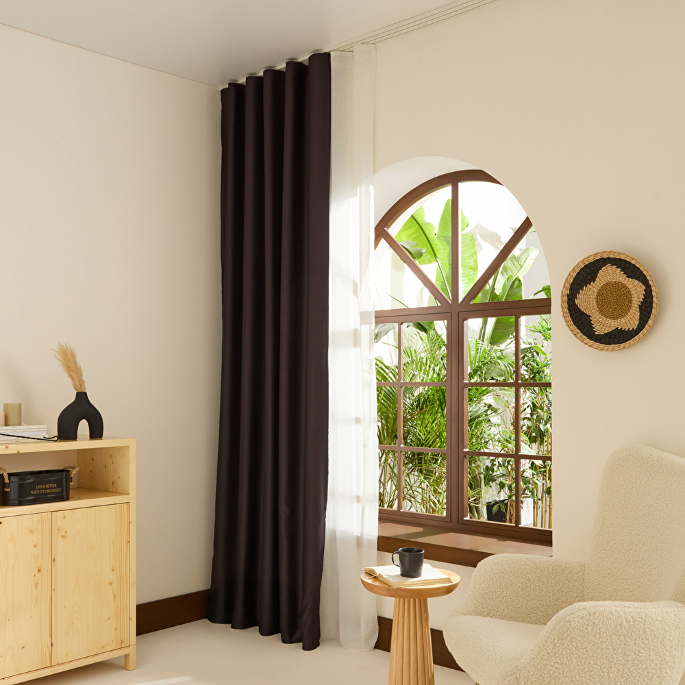 Kaşmir Home Harper Star Blackout Koyu Gri Perde 150x270 cm görseli 1