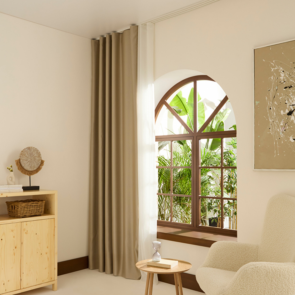 Kaşmir Home Harper Star Blackout Koyu Taş Perde 150x270 cm görseli 1