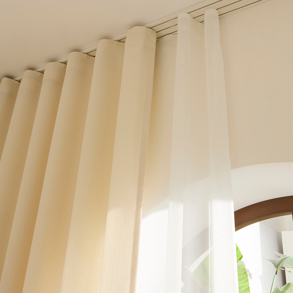Kaşmir Home Perla Keten Fon Perde Krem 150x270 cm görseli 4