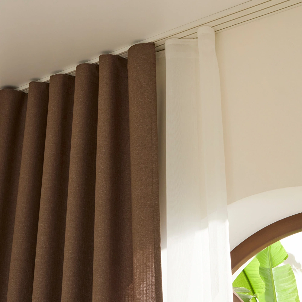 Kaşmir Home Perla Keten Fon Perde Vizon 150x270 cm görseli 4