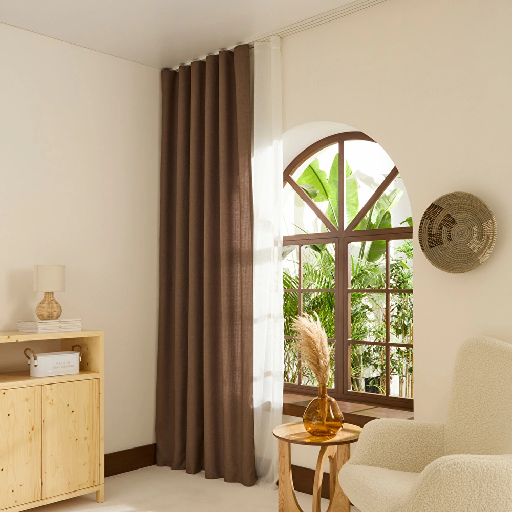 Kaşmir Home Perla Keten Fon Perde Vizon 150x270 cm görseli 1