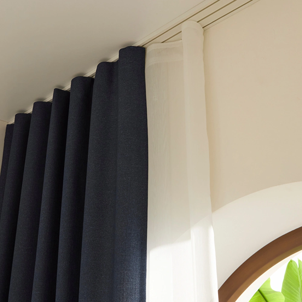 Kaşmir Home Perla Keten Fon Perde Petrol 150x270 cm görseli 4