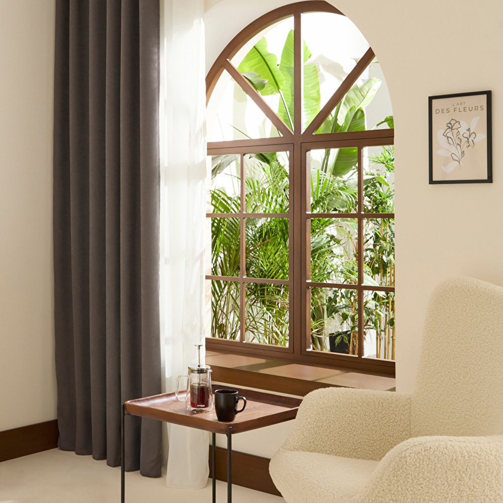 Kaşmir Home Holly Ada Fon Perde Koyu Gri 150x270 cm görseli 3