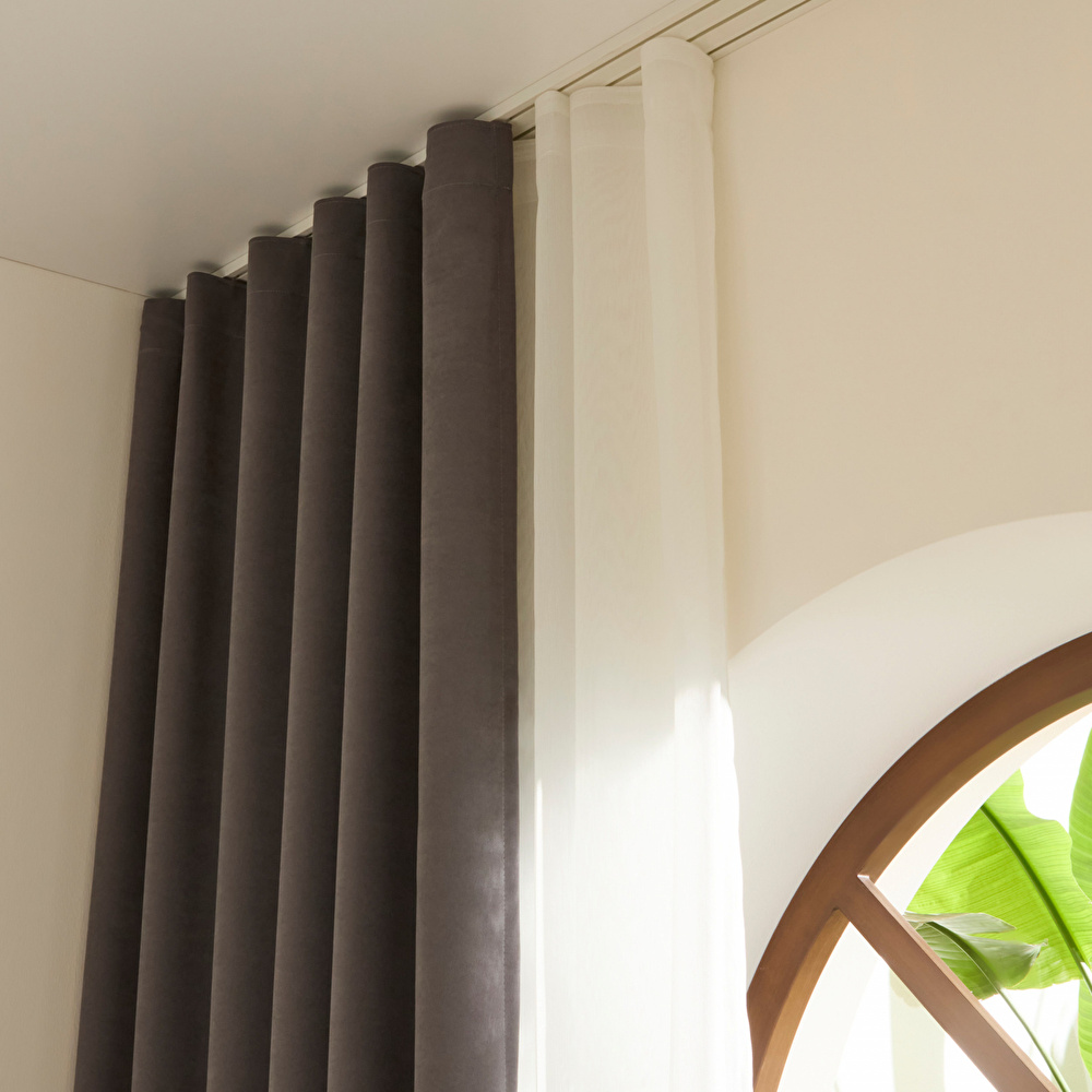 Kaşmir Home Holly Ada Fon Perde Koyu Gri 150x270 cm görseli 4