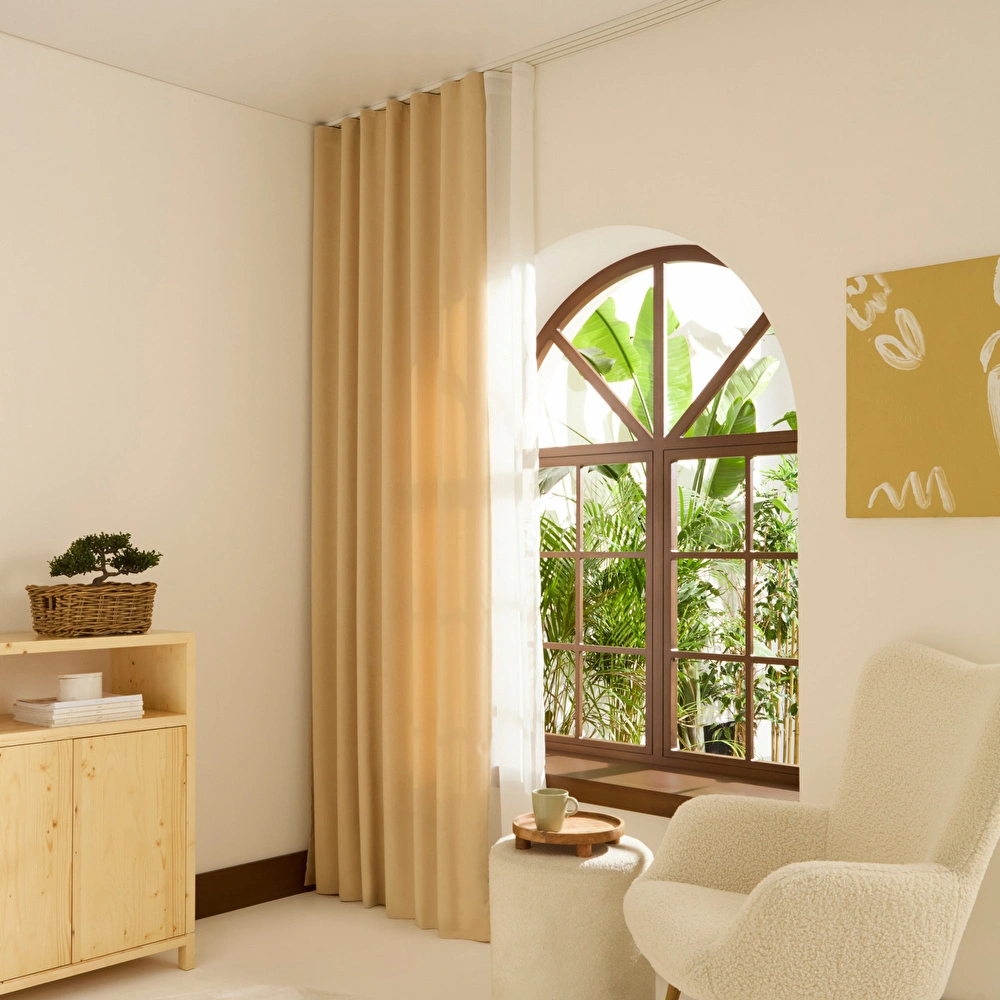 Kaşmir Home Holly Ada Fon Perde Açık Bej 150x270 cm görseli 1