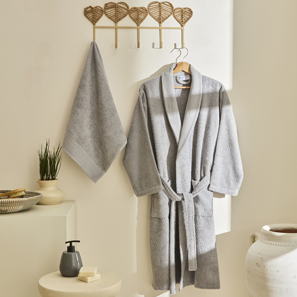 Kaşmir Home Maren Bornoz Set XL-XXL Gri görseli 1