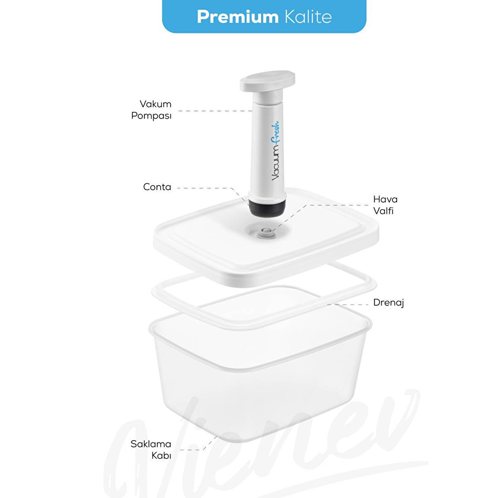 Vienev Vacuumfresh 4 Parça Vakumlu Gıda Saklama Ve Vakum Pompa Seti görseli 4