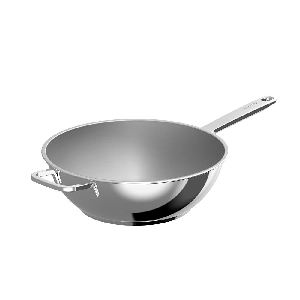 Berghoff Dina Helix Paslanmaz Çelik Wok Tava 30cm görseli 1