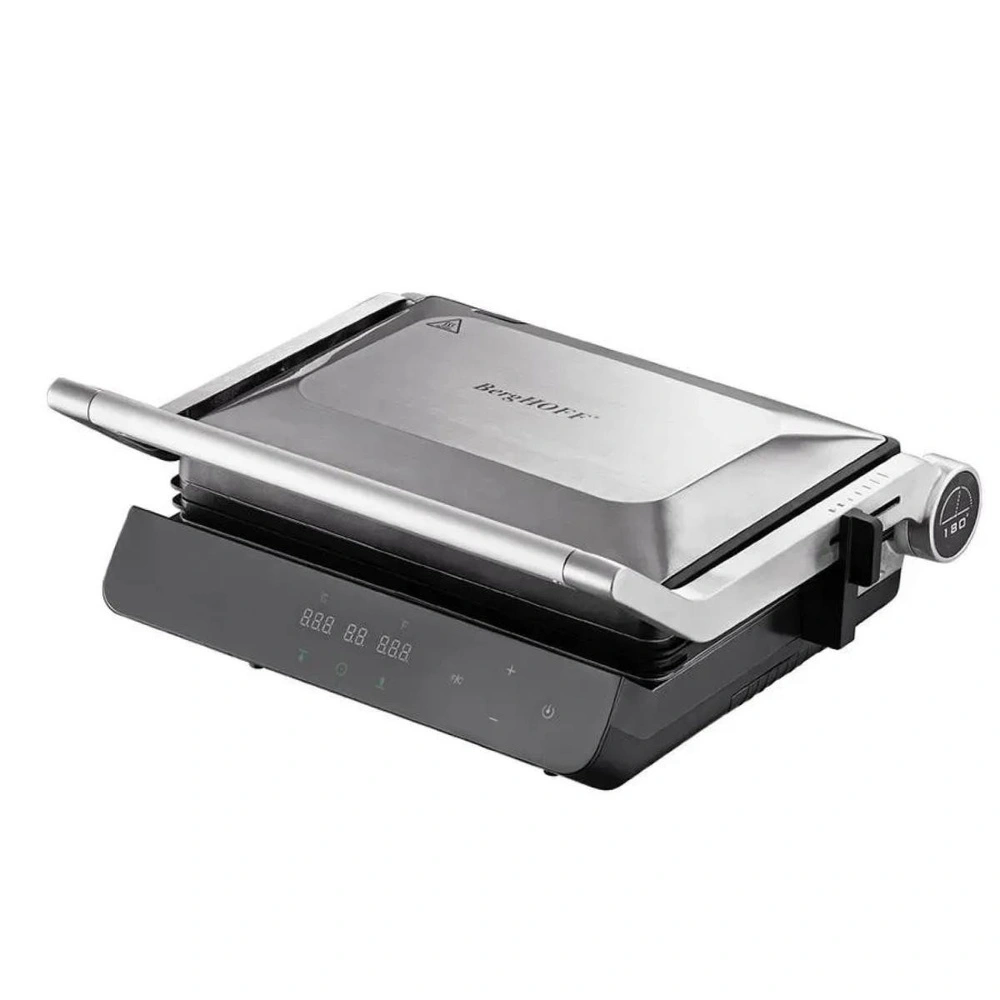 Berghoff Gem Titan Dijital Izgara & Tost Makinesi – 2000 W, 330×240 mm, LCD Dokunmatik Kontrol | Gümüş görseli 1