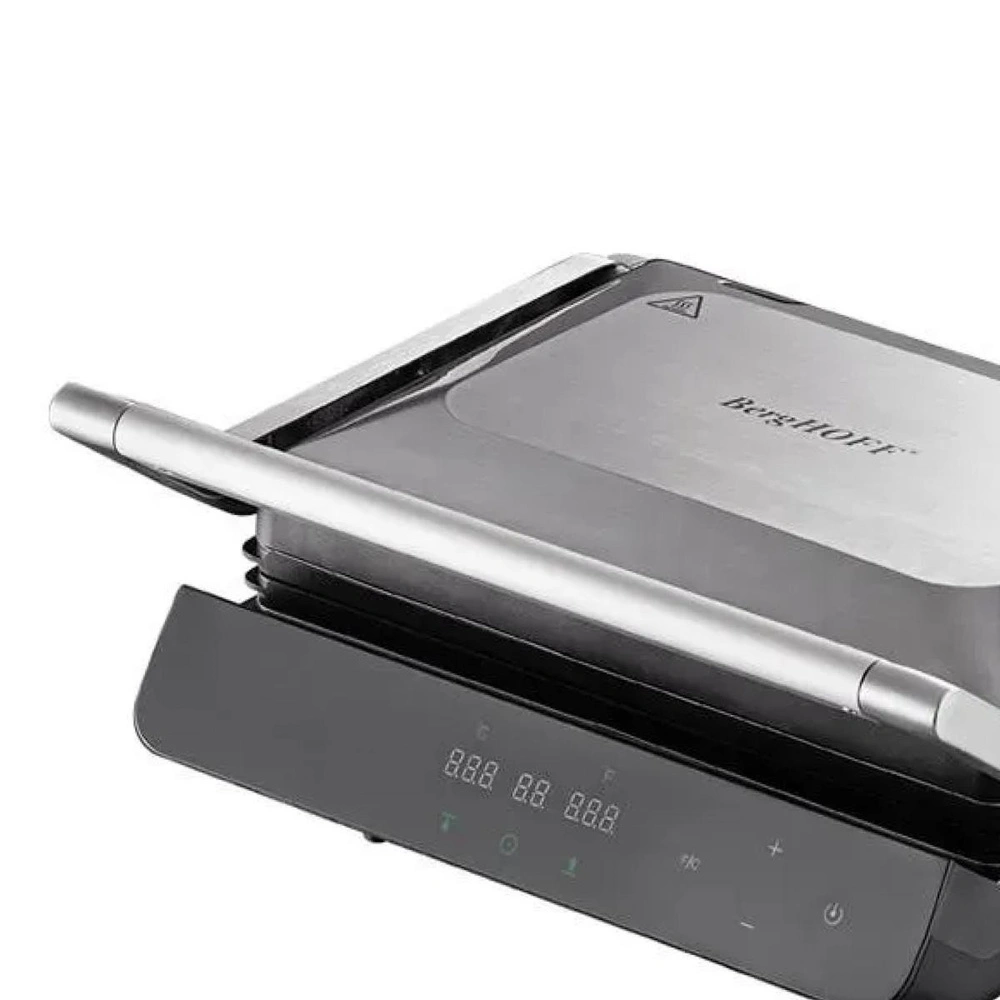 Berghoff Gem Titan Dijital Izgara & Tost Makinesi – 2000 W, 330×240 mm, LCD Dokunmatik Kontrol | Gümüş görseli 2