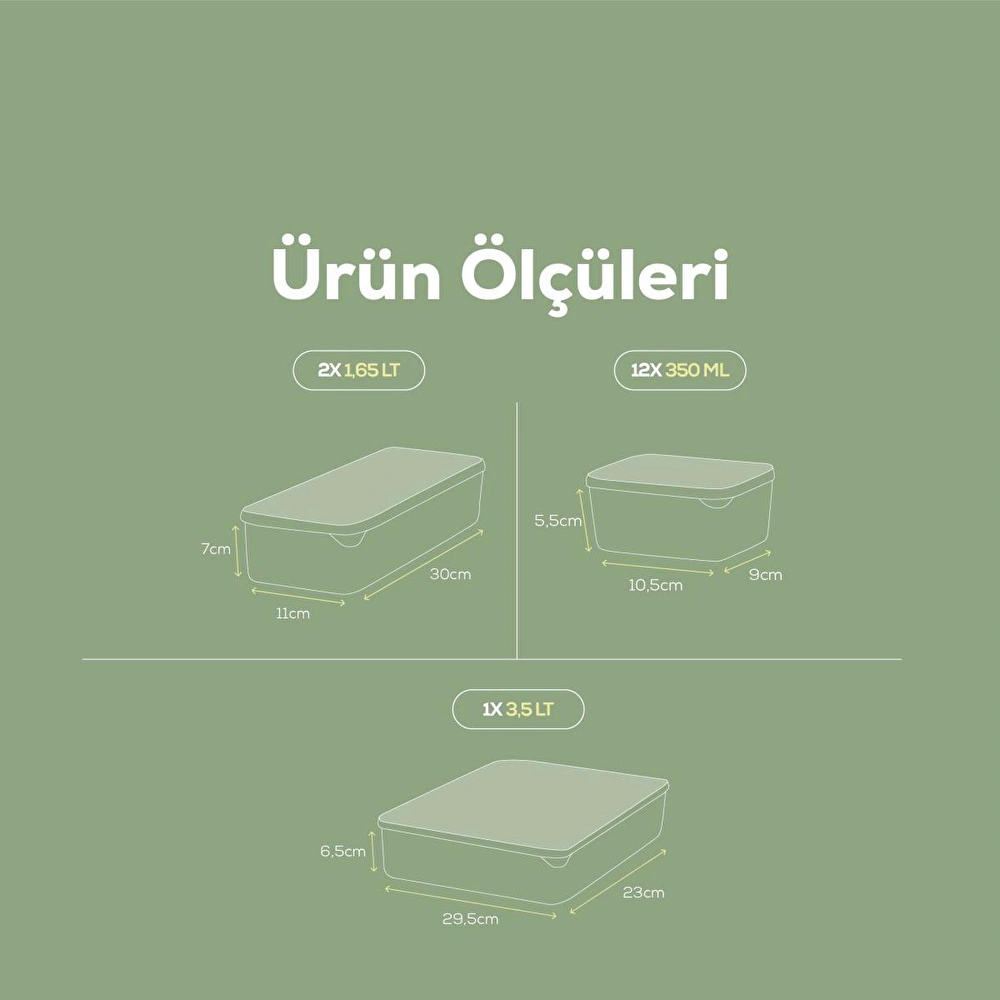Vienev 15li Buzdolabı Dondurucu Organizer Mikrodalga Ve Difrize Uygun Saklama Kabı Mint görseli 2