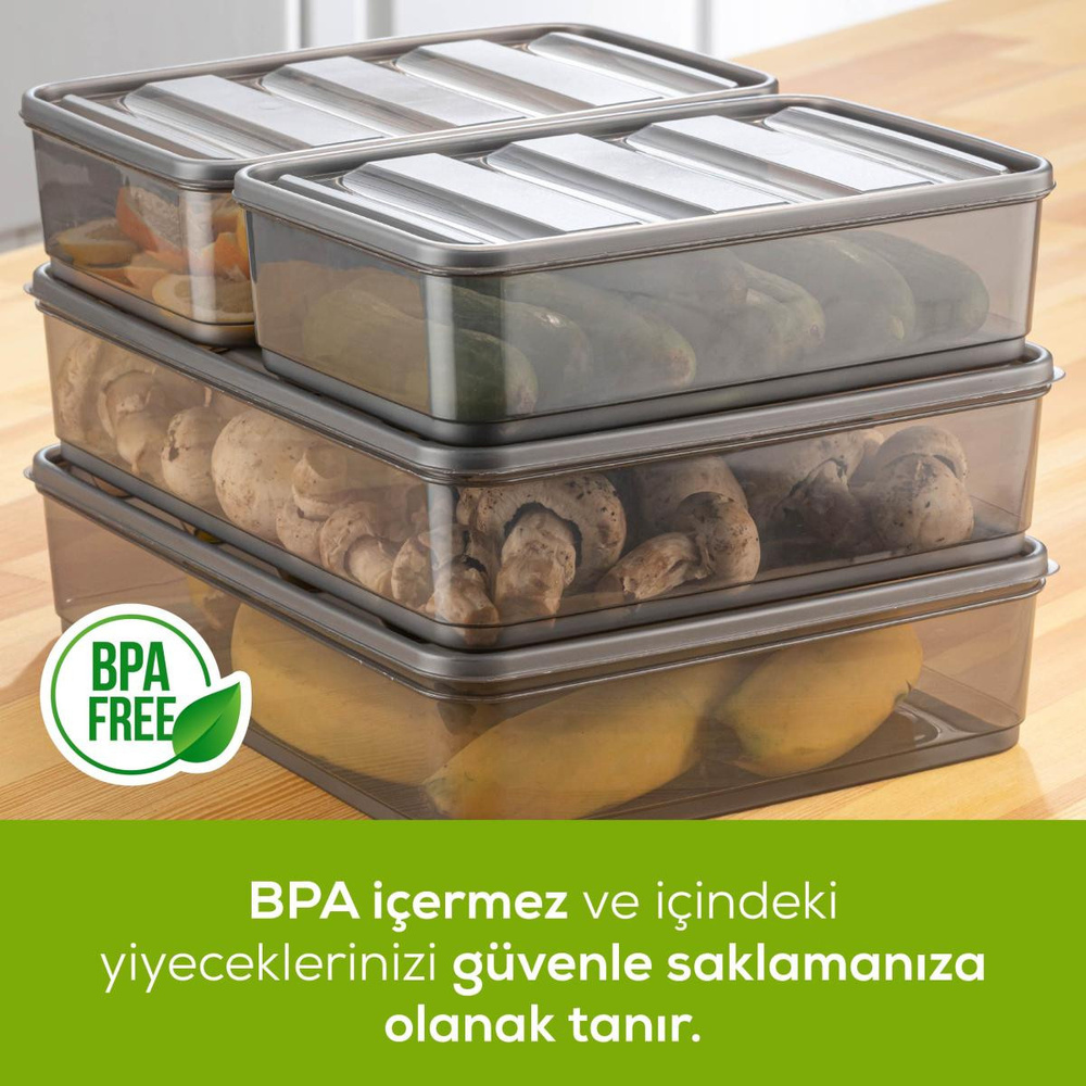 Vienev 4'lü Bella Buzdolabı Düzenleyici Antrasit 2x(3,5, 1,75 Li̇tre) görseli 4