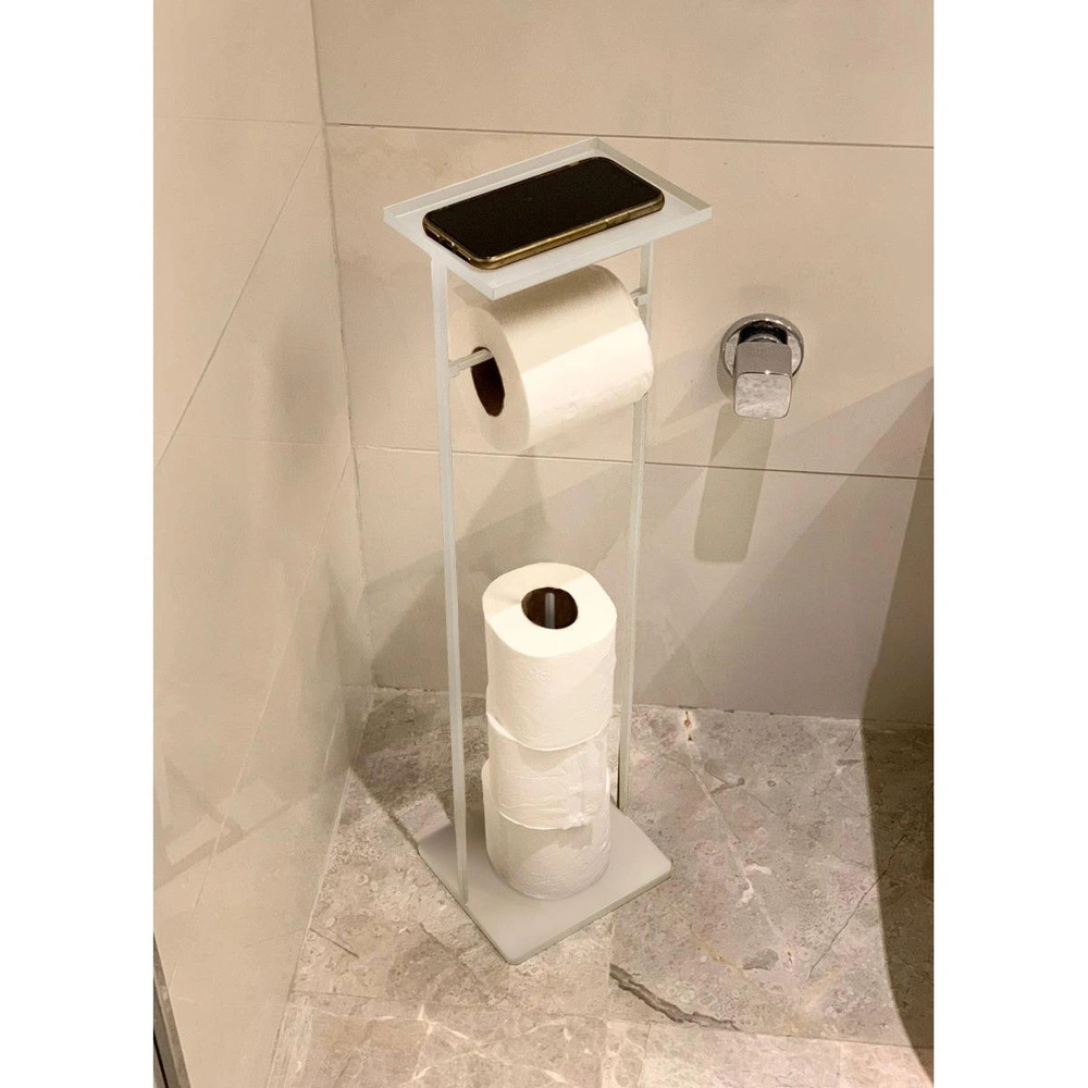 The Mia Tepsili Tuvalet Kağıdı Standı Beyaz 54x15x12 Cm görseli 3