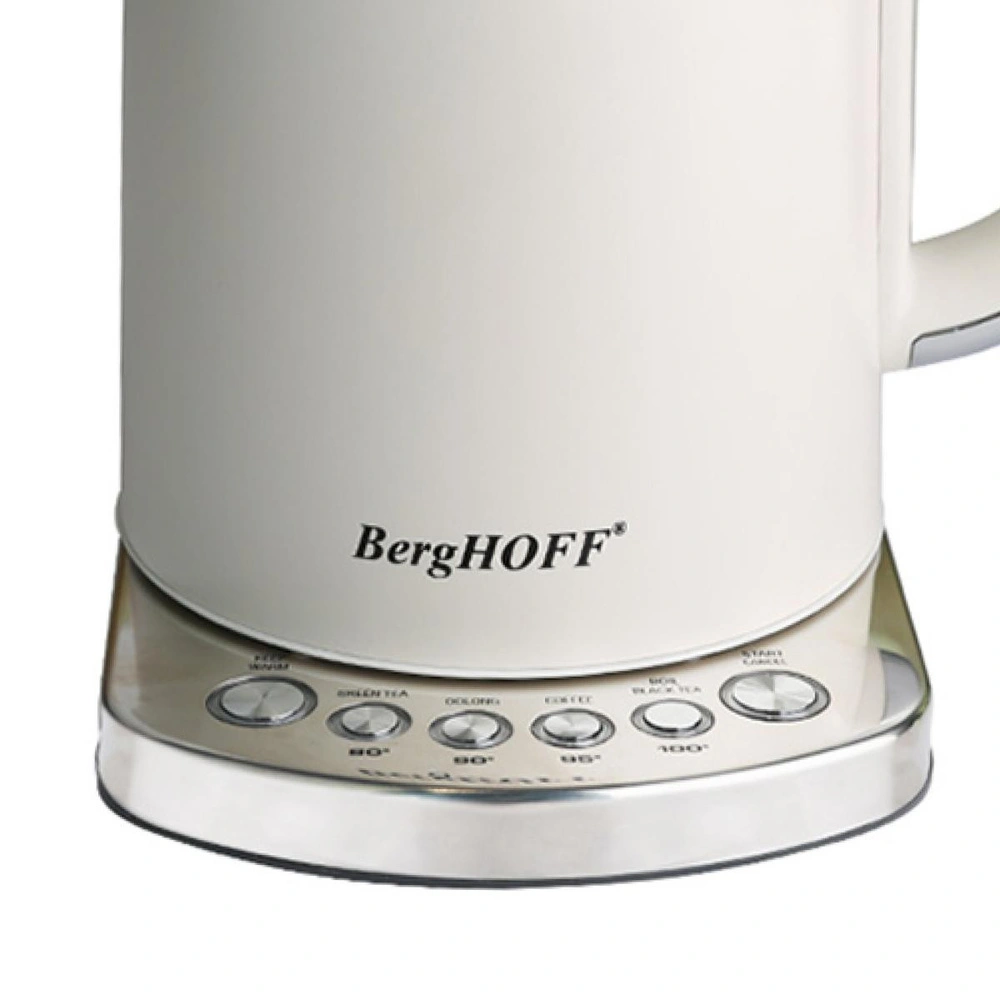 Berghoff Gem Concept 1,7 L Su Isıtıcı – 2400 W, Çoklu Otomatik Sıcaklık Ayarı | Vanilya Krem görseli 2