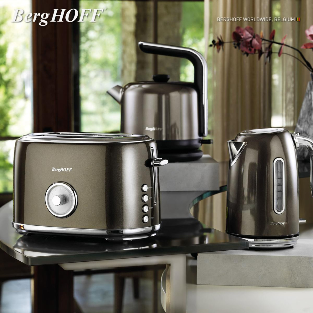 Berghoff Gem Metallic 1.7 L Su Isıtıcı – 2200 W, Paslanmaz Çelik | Koyu Gri görseli 4