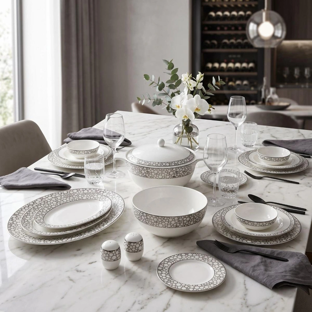 Silver Arrow 汁食缶 21cm 7L Royal Canterbury Silver Pearl Yemek Takımı 72 Parça | Karaca